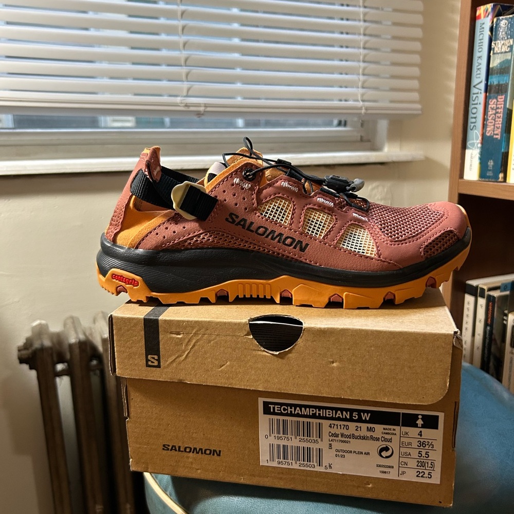 Salomon Techamphibian Water & Hiking Shoes Cedar Wood/ Buckskin /Rose Cloud